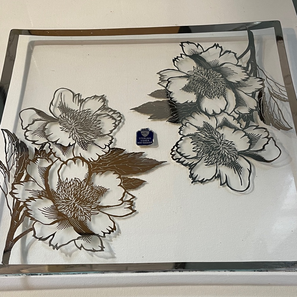 Vintage Floral Glass Tray